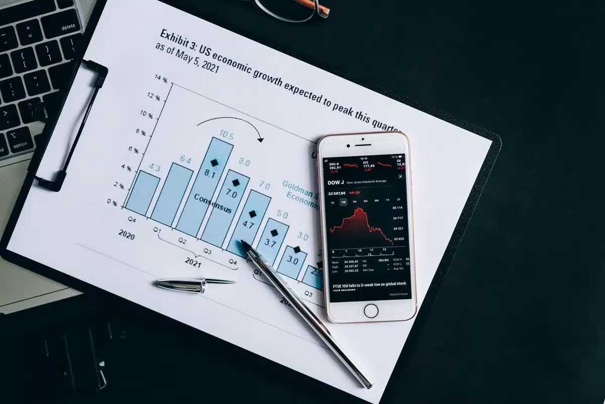 Grafico con dati di crescita economica e previsioni Pil