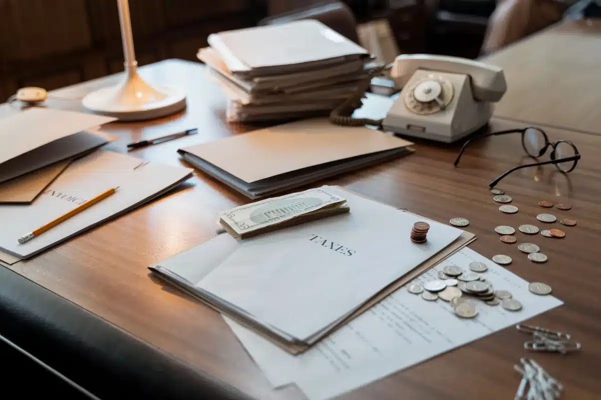 Documenti di bilancio e pianificazione finanziaria su una scrivania