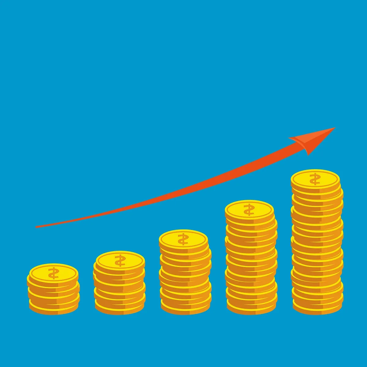 Grafico di crescita finanziaria con linee ascendenti che mostrano l'aumento dei ricavi